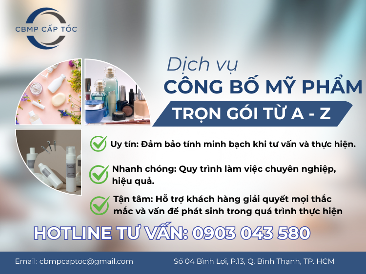 Dịch vụ công bố mỹ phẩm trọn gói